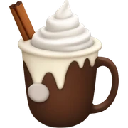 Hot chocolate with marshmallow sticker
