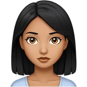 Chica de pelo negro ojos negros y piel morena  sticker