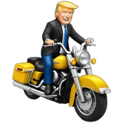 trump on a motorcycle sticker