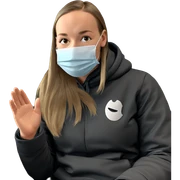 girl in mask on train sticker