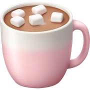 Light Pink mug of hot chocolate with marshmallows  sticker
