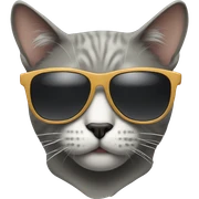 Cat with sunglasses sticker