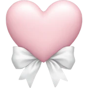 Pastel pink heart with white bow sticker