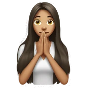 long hair Brunette girl with her Hands covering her mouth sticker