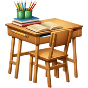Wooden school desk sticker