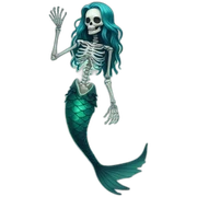 skeleton mermaid sticker