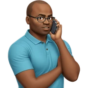 boy with glasses on phone sticker