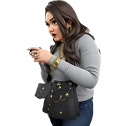 girl with gun and jewelry sticker