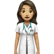 Brunette girl in hospital sticker