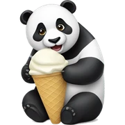Panda eating ice cream sticker