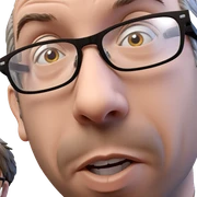 male in glasses close-up sticker