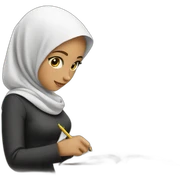 Hijab Girl writing on book sticker