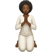 black woman kneeling in prayer sticker