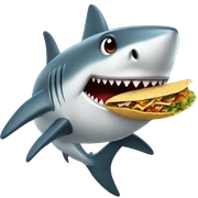Shark with a taco sticker
