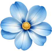 Blue white flower sticker