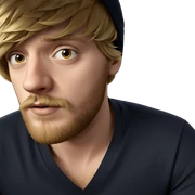 blonde boy with beard portrait sticker