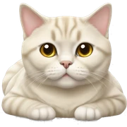 British shorthair cat cream laying down sticker