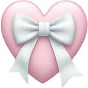 Pastel pink heart with white bow sticker