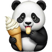 Panda eating ice cream sticker