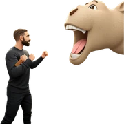 boy with beard outdoors smiling sticker