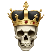 Skull and crown sticker