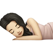 pale white girl dark hair sleeping in bed sticker