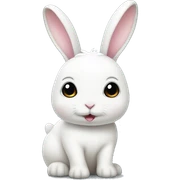 Cute little White bunny with a question mark above her bunny head sticker