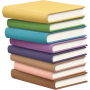 Soft coloured stack of books  sticker