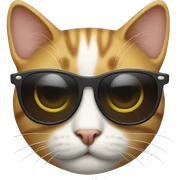Cat with sunglasses sticker