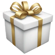 White Present with white bow sticker