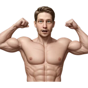 muscular male portrait flexing sticker