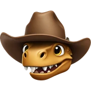 Dinosaur with a cowboy hat  sticker
