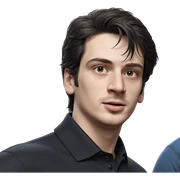 male in black shirt portrait sticker