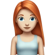  girl with straight red hair and blue eyes, fair skin sticker