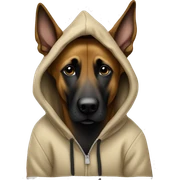 Belgian malinois in a hoodie sticker