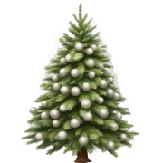 Realistic isolated off white fir christmas tree   sticker
