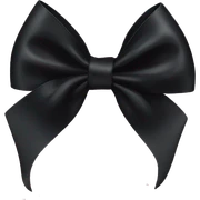 black satin hair bow sticker