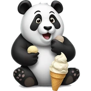 Panda eating ice cream sticker
