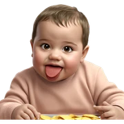 boy with chips and tongue out sticker