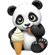 Panda eating ice cream sticker