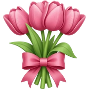 Pink tulips with a bow sticker