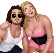 playful moment between two friends sticker