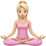 blonde yoga girl light pink clothes n sticker