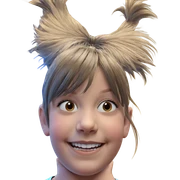 smiling girl with brown hair sticker