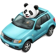 Panda in car sticker