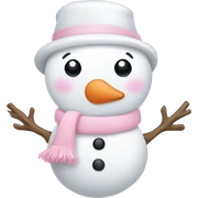 Cute white and light pink snowman sticker