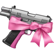 Gun with pink bow  sticker