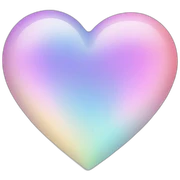 Pastel gradient hue iridescent heart sticker