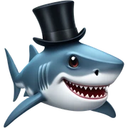 Shark with a top hat sticker