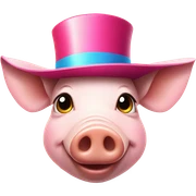 Pig with hat sticker